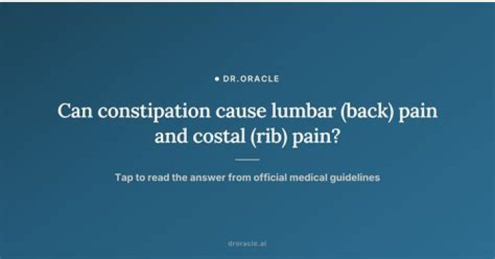 Can constipation cause lumbar back pain?
