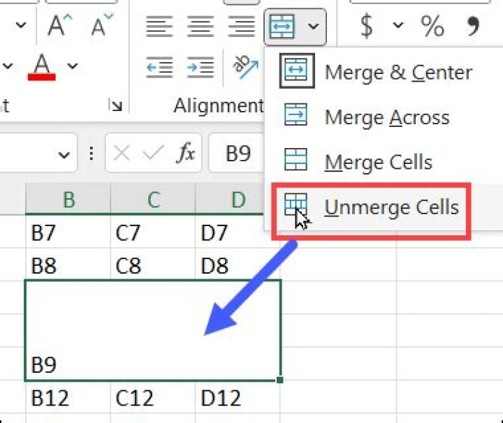 Can we Unmerge the merged cells?
