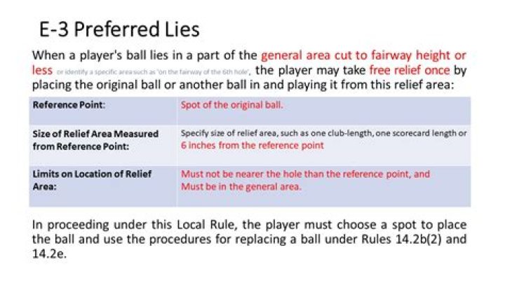 Can you have preferred lies in the rough?