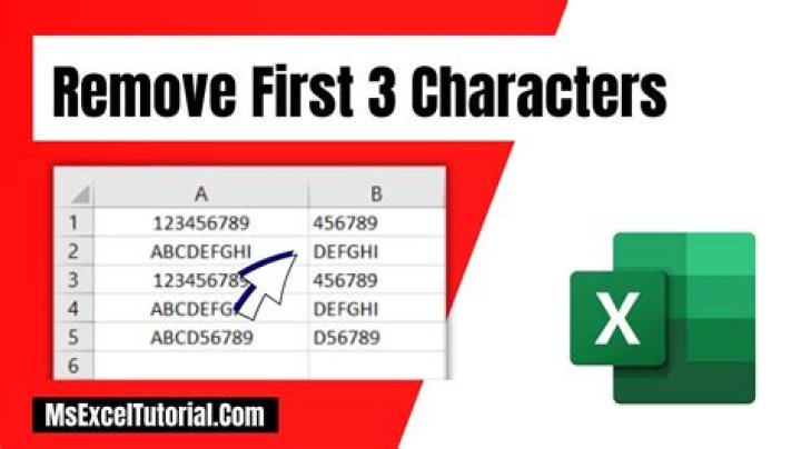 How do I remove first 3 characters from left in Excel?