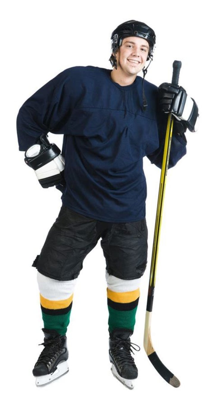 How do you attach a hockey sock to a jock?