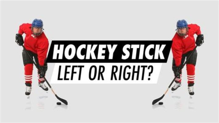 How does a left-handed person hold a hockey stick?