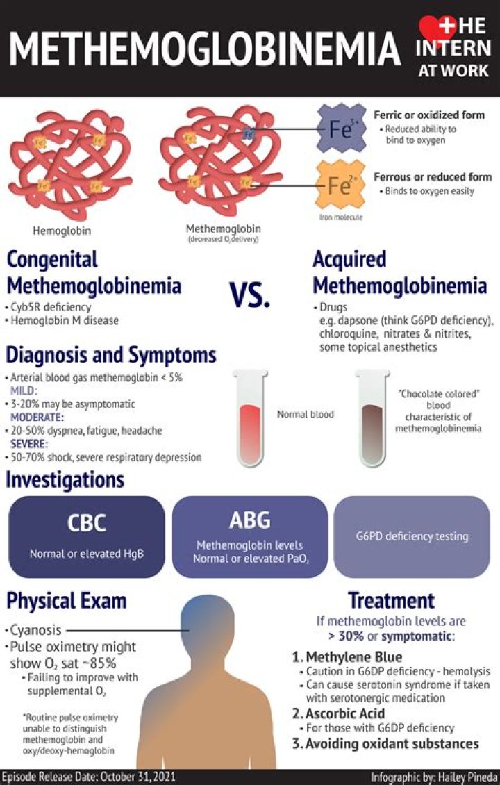 What causes dog methemoglobinemia?