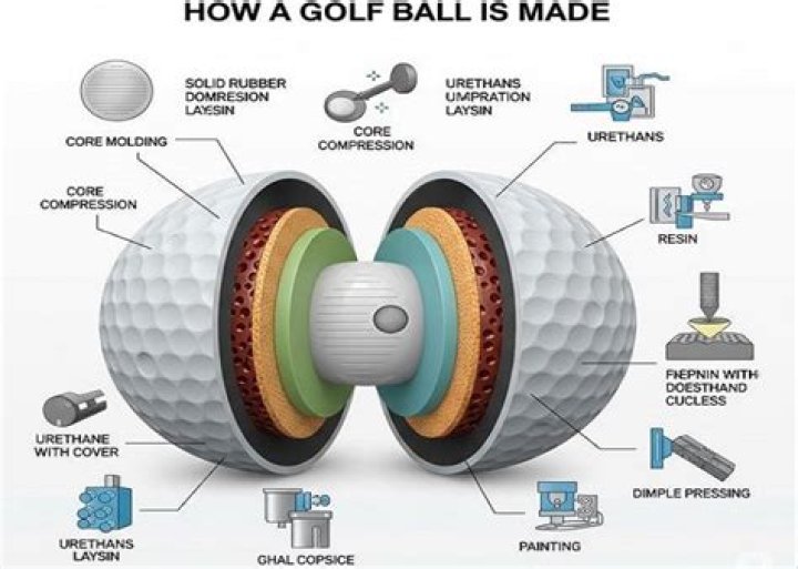 What does an inside of a golf ball look like?