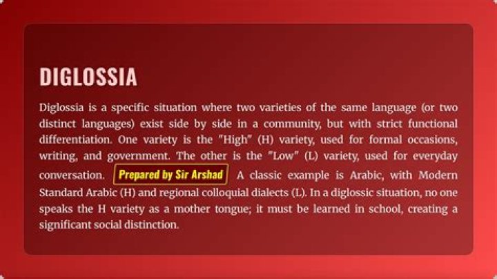 What is an example of diglossia?