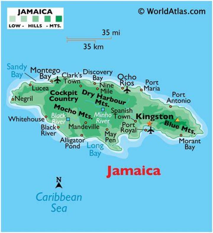 Where in Jamaica is the hottest?
