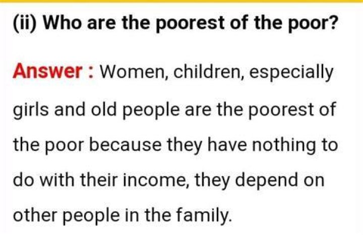 Who are the poorest of the poor?